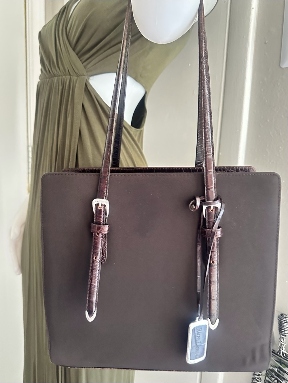 Ralph Lauren Nylon and Leather Satchel